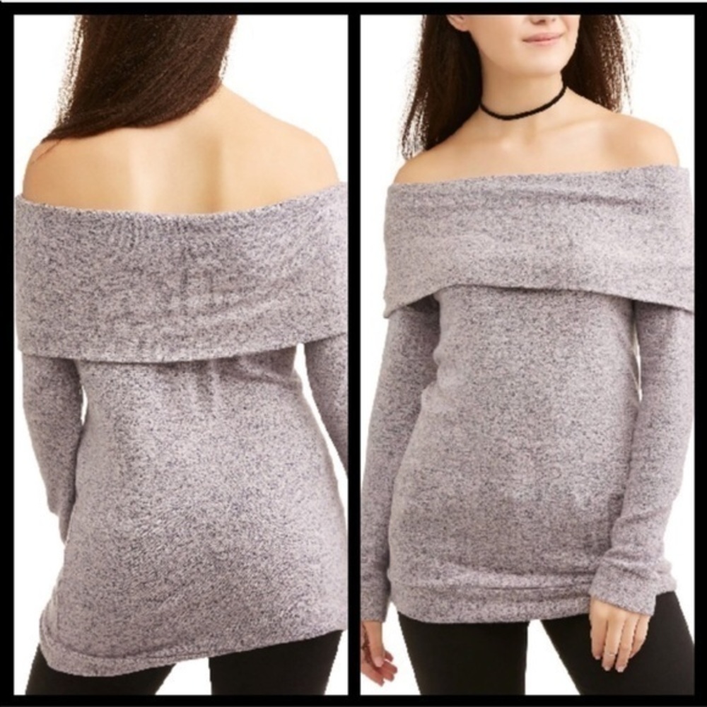 Fold over off the shoulder sweater